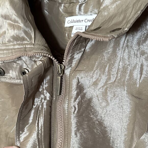 Coldwater Creek Womens 2X Shimmering Gold/Tan Sleeveless Vest With Zip - Picture 5 of 11